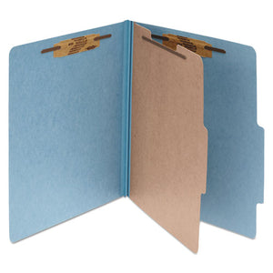 ESACC16024 - Pressboard 25-Pt Classification Folders, Legal, 4-Section, Sky Blue, 10-box