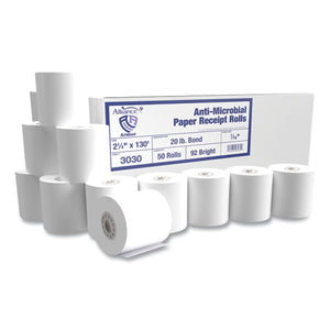 Armor Antimicrobial Receipt Roll Paper, 2.25" X 130 Ft, White, 50-carton
