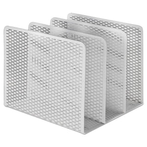 ESAOPART20009WH - Urban Collection Punched Metal File Sorter, Three Sections, 8 X 8 X 7 1-4, White