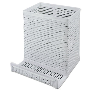 ESAOPART20014WH - Urban Collection Punched Metal Pencil Cup-cell Phone Stand, 3 1-2 X 3 1-2, White