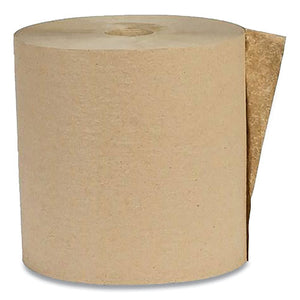 Recycled Hardwound Paper Towels, 1-ply, 1.8 Core, 7.88 X 800 Ft, Kraft, 6 Rolls-carton