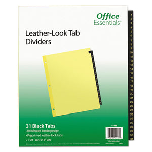 ESAVE11485 - Preprinted Black Leather Tab Dividers, 31-Tab, Letter