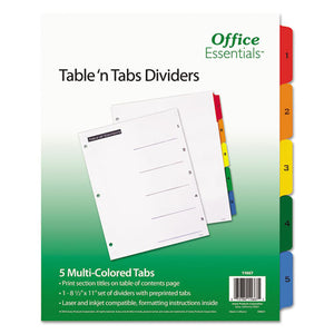 ESAVE11667 - Table 'n Tabs Dividers, 5-Tab, Letter