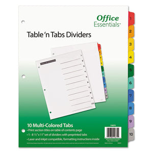 ESAVE11671 - Table 'n Tabs Dividers, 10-Tab, Letter
