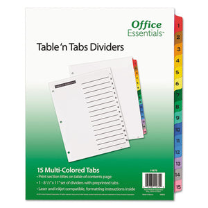 ESAVE11675 - Table 'n Tabs Dividers, 15-Tab, Letter