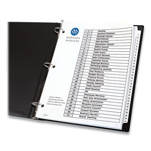 Customizable Table Of Contents Ready Index Black And White Dividers, 31-tab, 1 To 31, 11 X 8.5, 6 Sets