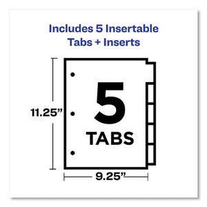 Big Tab Insertable Two-pocket Plastic Dividers, 5-tab, 11.13 X 9.25, Assorted, 1 Set