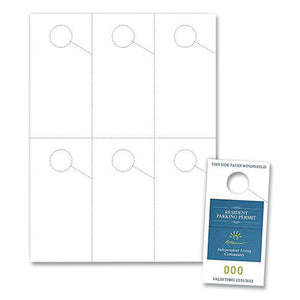 Micro-perforated Parking Pass, 8.25 X 11, White, 6 Passes-sheet, 50 Sheets-pack