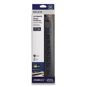 Ultimate Surge Protector, 7 Ac Outlets, 4 Ft Cord, 2000 J, Black