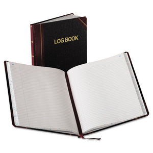 ESBORG21150R - Log Book, Record Rule, Black-red Cover, 150 Pages, 10 3-8 X 8 1-8