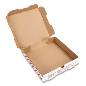 Corrugated Kraft Pizza Boxes, B-flute, White-red-green, 18" Pizza, 18 X 18 X 2.5, 50-carton