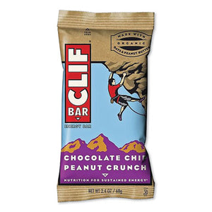 Energy Bar, Chocolate Chip Peanut Crunch, 2.4 Oz Bar, 12 Bars-box