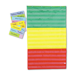ESCDPCD5642 - Adjustable Tri-Section Pocket Chart With 18 Color Cards, Guide, 36 X 60