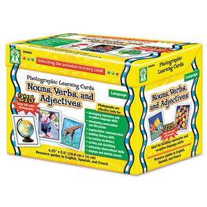 ESCDPD44045 - Photographic Learning Cards Boxed Set, Nouns-verbs-adjectives, Grades K-12