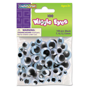 ESCKC344602 - Wiggle Eyes Assortment, Assorted Sizes, Black, 100-pack