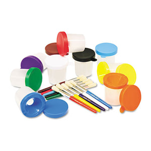 ESCKC5104 - No-Spill Cups & Coordinating Brushes, Assorted Colors, 10-set