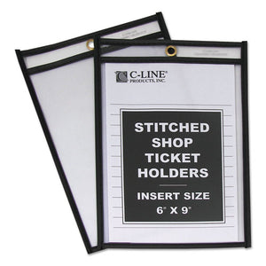 ESCLI46069 - SHOP TICKET HOLDERS, STITCHED, BOTH SIDES CLEAR, 50 SHEETS, 6 X 9, 25-BOX