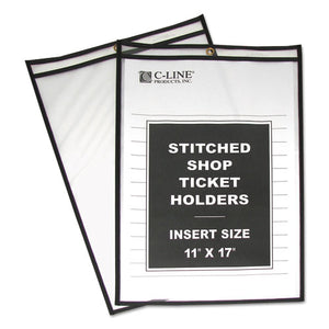 ESCLI46117 - SHOP TICKET HOLDERS, STITCHED, BOTH SIDES CLEAR, 75", 11 X 17, 25-BOX