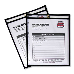 ESCLI46911 - SHOP TICKET HOLDERS, STITCHED, BOTH SIDES CLEAR, 50 SHEETS, 8 1-2 X 11, 25-BOX