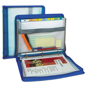 ESCLI48115 - Zippered Binder With Expanding File, 10.88" X 1.5", Bright Blue