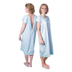 Cloth Patient Gown, Cotton-polyester Blend, Large: Chest Size 38" To 42", Blue