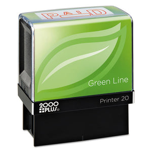 ESCOS098370 - Green Line Message Stamp, Paid, 1 1-2 X 9-16, Red