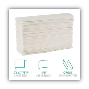 C-fold Paper Towels, 1 Ply, 10.2 X 13.25, White, 200-pack, 12 Packs-carton