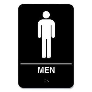 Indoor Restroom Door Sign, Men-women, 5.9 X 9, Black-white, 2-pack