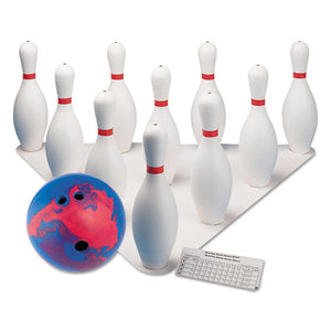 ESCSIBPSET - Bowling Set, Plastic-rubber, White, 1 Ball-10 Pins-set