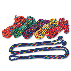 ESCSICR8SET - Braided Nylon Jump Ropes, 8ft, 6 Assorted-Color Jump Ropes-set
