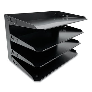 Steel Horizontal File Organizer, 4 Sections, Legal Size Files, 15 X 8.66 X 9.25, Black