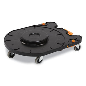Click-connect Waste Receptacle Dolly, Male End, For 32-44 Gal Receptacles, 29.8 X 21.9 X 6.6, Black-orange
