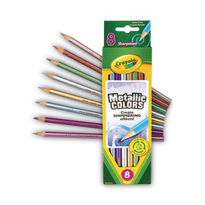 Metallic Colors Pencil Set, Assorted Metallic Lead-barrel Colors, 8-pack