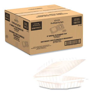 Hinged Lid Containers, Single Compartment, 9 X 8.8 X 3, White, 150-carton