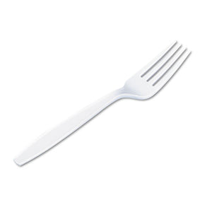 ESDXEFH217 - Plastic Cutlery, Heavyweight Forks, White, 1000-carton