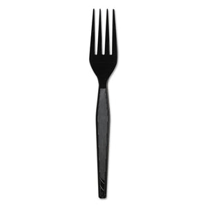 ESDXEFH517 - Plastic Cutlery, Heavyweight Forks, Black, 1000-carton