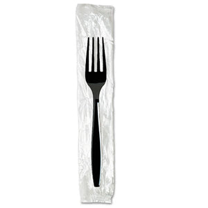ESDXEFH53C7 - Individually Wrapped Forks, Plastic, Black, 1000-carton