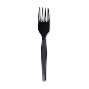 ESDXEFM517 - Plastic Cutlery, Heavy Mediumweight Forks, Black, 1000-carton