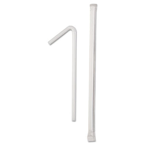 ESDXEFXW7 - Wrapped Flex Straws, 7 3-4", Polypropylene, White, 10000-carton