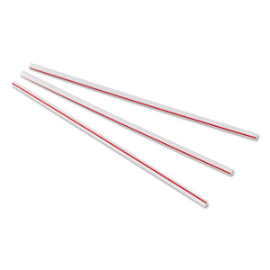 ESDXEHS551 - Unwrapped Hollow Stir-Straws, 5 1-2", Plastic, White-red, 1000-box, 10 Boxes-ct