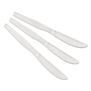 ESDXEKH017 - Heavyweight Polystyrene Cutlery, Knives, Clear, 1000-carton
