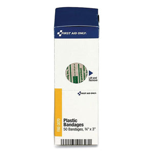 Adhesive Plastic Bandages, 0.75" X 3", 50-box