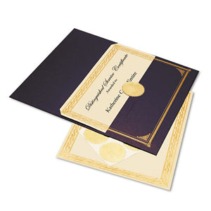 ESGEO47481 - Ivory-gold Foil Embossed Award Cert. Kit, Blue Metallic Cover, 8-1-2 X 11, 6-kit
