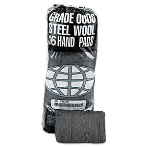 ESGMA117003 - Industrial-Quality Steel Wool Hand Pad, #0 Fine, 16-pk, 12 Pk-ct