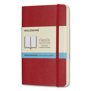 Classic Softcover Notebook, Quadrille (dot Grid) Rule, Scarlet Red Cover, 5.5 X 3.5