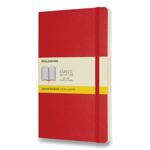 Classic Softcover Notebook, Quadrille (square Grid) Rule, Scarlet Red Cover, 8.25 X 5