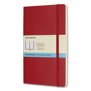 Classic Softcover Notebook, Quadrille (dot Grid) Rule, Scarlet Red Cover, 8.25 X 5