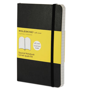 ESHBGMS712 - Classic Softcover Notebook, Squared, 5 1-2 X 3 1-2, Black Cover, 192 Sheets