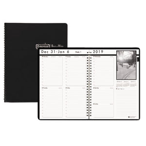 ESHOD217102 - WEEKLY PLANNER WITH BLACK AND WHITE PHOTOS, 8 1-2 X 11, BLACK, 2019
