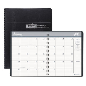 ESHOD262002 - RECYCLED 24-MONTH RULED MONTHLY PLANNER, 8 1-2 X 11, BLACK, 2019-2020